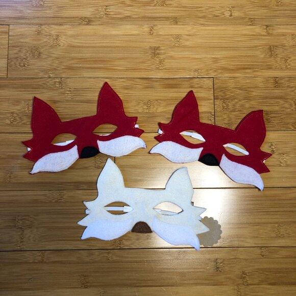 5 Woodland Animals Handmade Soft Felt Children's Masks Halloween Lot Costume - Picture 2 of 11